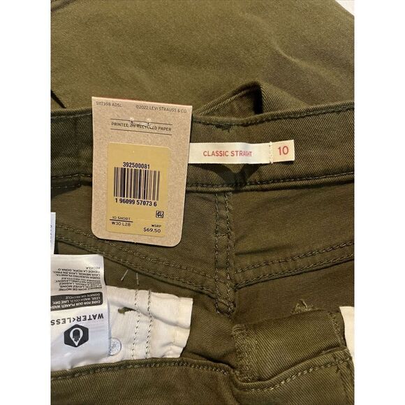 Levi's Women's Classic Straight Jeans 10 short W30L28 Green Jeans - Picture 4 of 4